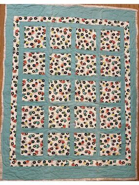 Colorful Tractors Baby Toddler Quilt Handmade Nursery Decor 39” X 50”